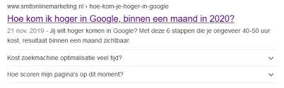 hoe kom je hoger in google