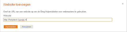 website aanmelden bij bing