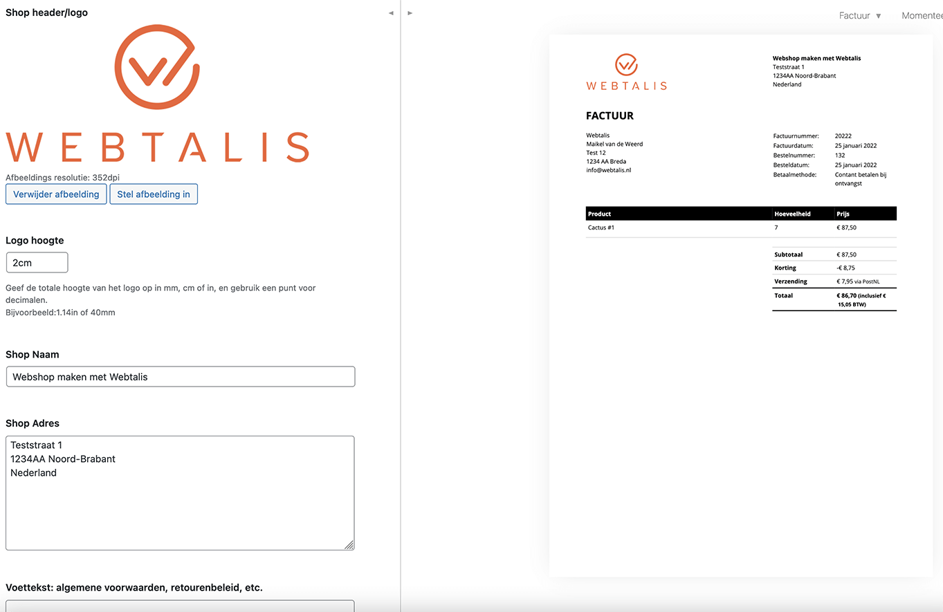 woocommerce webshop op maat